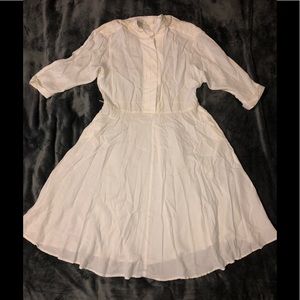 Vintage flowy sheen design plain basic midi dress